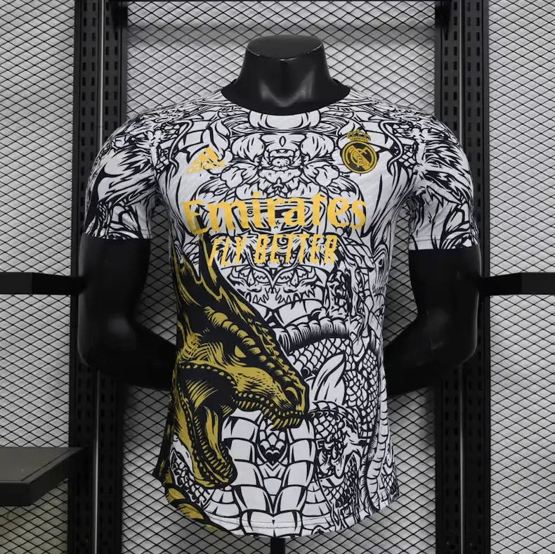 Golden Dragon Real Madrid Shirt - Eastern dragon | AZKitLocker
